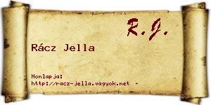 Rácz Jella névjegykártya